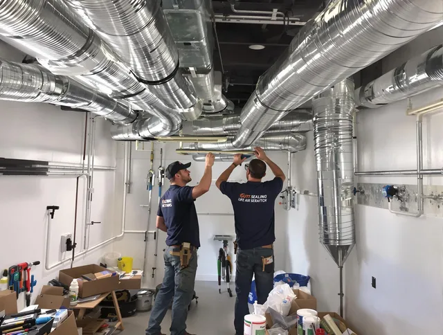 Grafton Air Duct Cleaning technician applying professional duct sealing solutions in Grafton