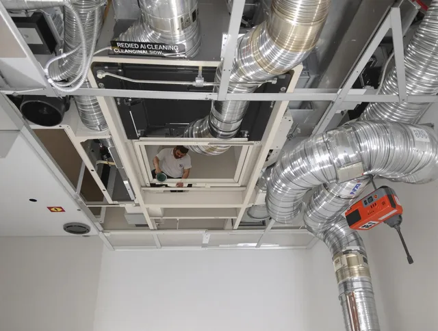 Grafton Air Duct Cleaning technician performing detailed central duct system cleaning in Grafton