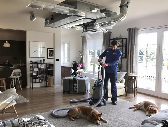Grafton Air Duct Cleaning technician performing detailed indoor duct cleaning for improved air quality in Grafton