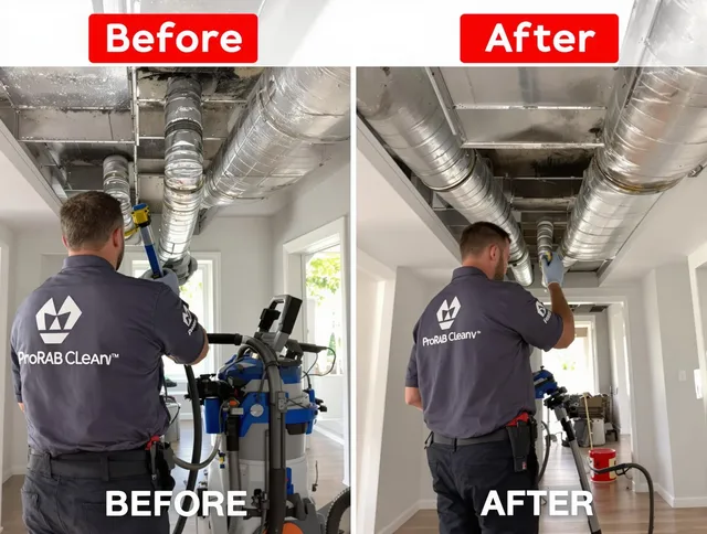 Grafton Air Duct Cleaning expert performing thorough residential duct cleaning in a Grafton home
